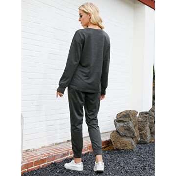 Bofell Work Out Sets for Women 2 Piece Sweatsuits Sets Fashion 2023 XS