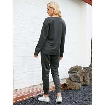 Bofell Work Out Sets for Women 2 Piece Sweatsuits Sets Fashion 2023 XS