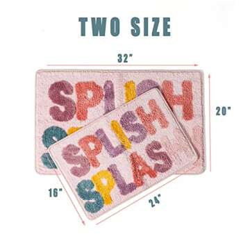 DBJOY Kids Bath Rugs Microfiber Bathroom Non-Slip Mat Washable Cute Bath Mat for Kids Modern Absorbe...