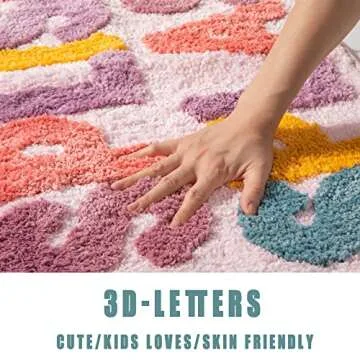 DBJOY Kids Bath Rug Non-Slip Absorbent Washable Mat