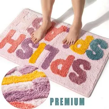 DBJOY Kids Bath Rug Non-Slip Absorbent Washable Mat