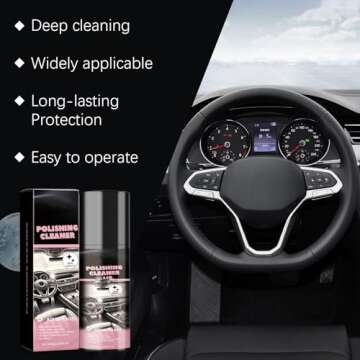 Car Interior Cleaner, 100ml Polishing Cleaner Car Interior, Car Interior Detailer and Cleaner, Vehicle Interior Polish, Interior Detailer Spray (3pcs)