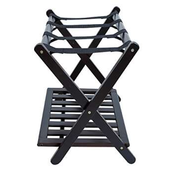 Casual Home Luggage Rack with Shelf, Espresso