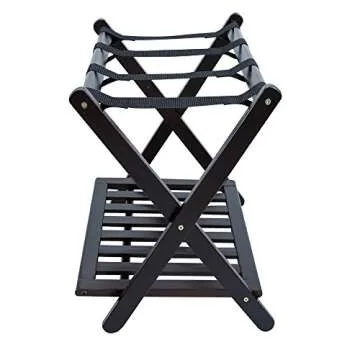 Casual Home Luggage Rack with Shelf, Espresso