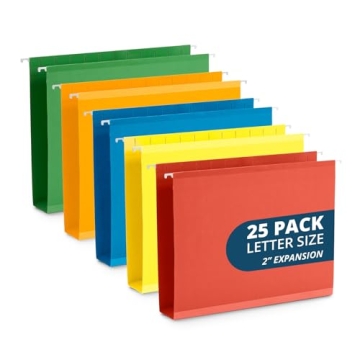 25 Blue Summit Supplies Hanging File Folder Extra Capacity - Assorted Colors
