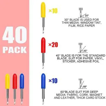 Versatile THANMAO 40 Pcs Replacement Blades Set for Cricut - Fine, Standard & Deep Cut