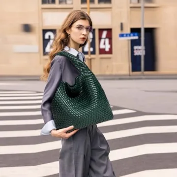 Stylish Vegan Leather Hand-Woven Tote Handbag for Women