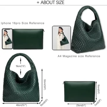 Stylish Vegan Leather Hand-Woven Tote Handbag for Women
