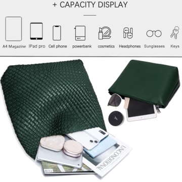 Stylish Vegan Leather Hand-Woven Tote Handbag for Women