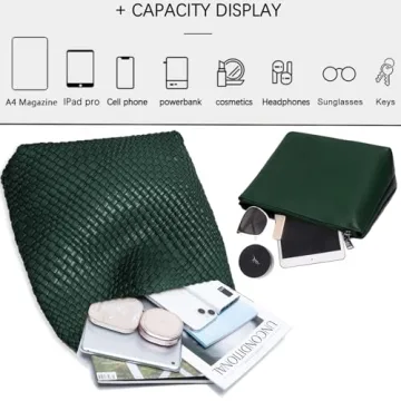 Stylish Vegan Leather Hand-Woven Tote Handbag for Women