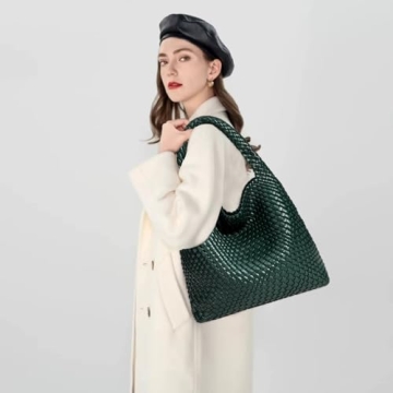 Stylish Vegan Leather Hand-Woven Tote Handbag for Women
