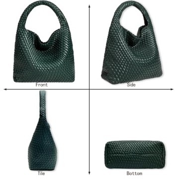Stylish Vegan Leather Hand-Woven Tote Handbag for Women