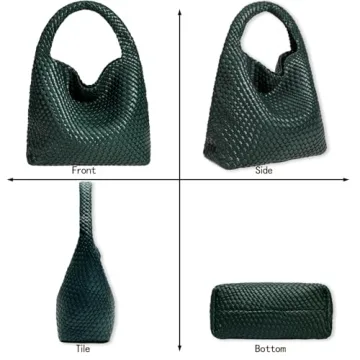 Stylish Vegan Leather Hand-Woven Tote Handbag for Women