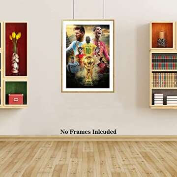 World Cup Soccer Star Poster - Soccer Football Canvas Art for Home Decor, 16x24"
