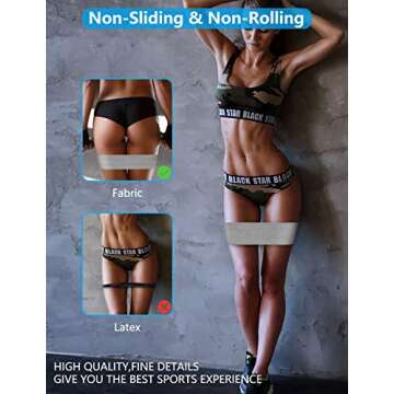 Non-Slip WHATAFIT Booty Workout Bands Set of 3 Resistance Levels