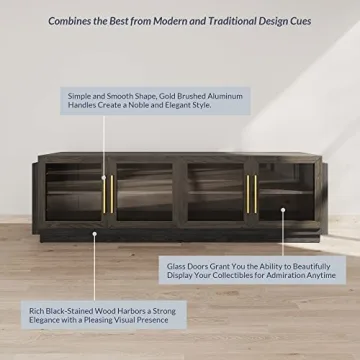 BELLEZE 70" Modern TV Stand for TVs up to 75" - Stylish & Functional