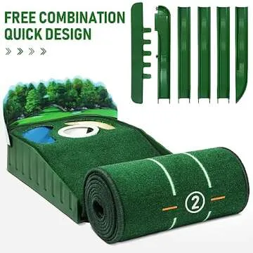 HUAEN Golf Putting Mat - Indoor & Outdoor Practice