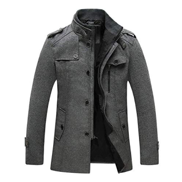 Wantdo Men's Stylish Wool Overcoat - Warm, Windproof & Fashionable