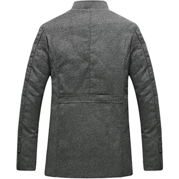 Wantdo Men's Warm Wool Overcoat Stylish Windproof Jacket