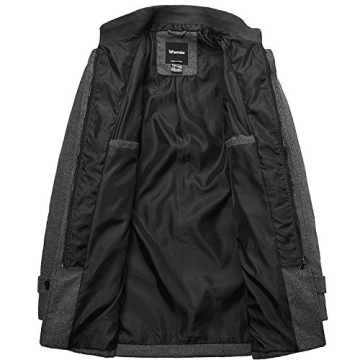 Wantdo Men's Warm Wool Overcoat Stylish Windproof Jacket