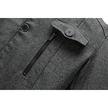Wantdo Men's Warm Wool Overcoat Stylish Windproof Jacket