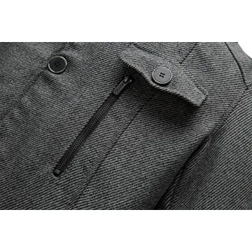 Wantdo Men's Warm Wool Overcoat Stylish Windproof Jacket