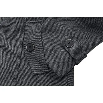 Wantdo Men's Warm Wool Overcoat Stylish Windproof Jacket