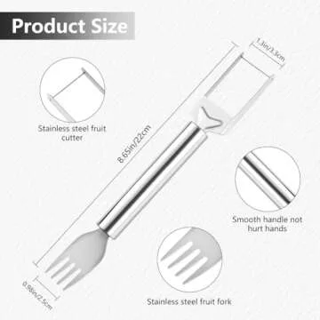 2-in-1 Stainless Steel Fruit Cutter and Fork Slicer Tool for Perfect Cubes