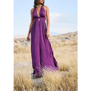 NUFIWI Women Summer Flowy Beach Dress | Casual Maxi Dress