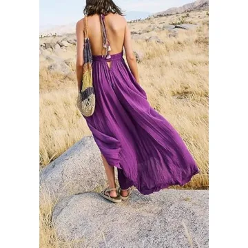 NUFIWI Women Summer Flowy Beach Dress | Casual Maxi Dress