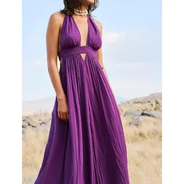 NUFIWI Women Summer Flowy Beach Dress | Casual Maxi Dress