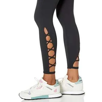 Core 10 Women's High Waist Yoga Lattice 7/8 Crop Legging - 24" (XS-3X)