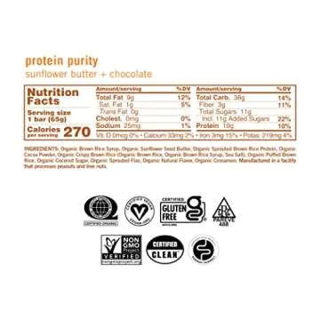 GoMacro Vegan Protein Bars with Sunflower Butter and Chocolate