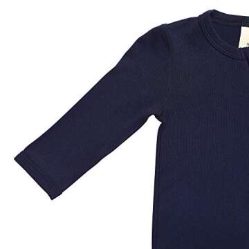 KYTE BABY Soft Bamboo Rayon Rompers, Zipper Closure, 0-24 Months (3-6 Months, Navy)
