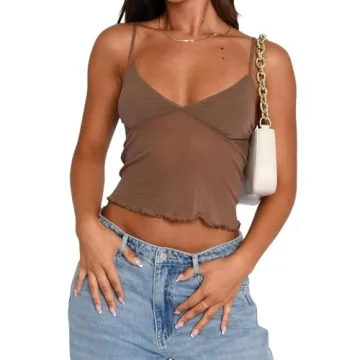 Fashion-Forward WPNAKS Women Y2k Cami Shirt | Sexy Crop Top | Elegant Design | Versatile Occasions
