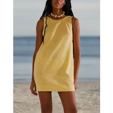 Megfie Women’s Summer Sleeveless Dress for Beach