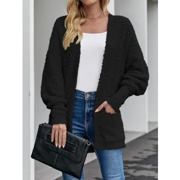 ZESICA Cozy Oversized Open Front Cardigan for Women
