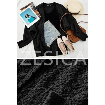 ZESICA Cozy Oversized Open Front Cardigan for Women
