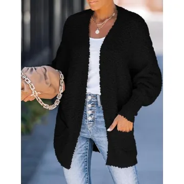 ZESICA Cozy Oversized Open Front Cardigan for Women