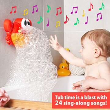 Chuchik Crab Bubble Bath Maker for The Bathtub. Blows Bubbles and Plays 24 Children’s Songs – Ba...