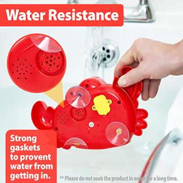 Chuchik Crab Bubble Bath Maker for The Bathtub. Blows Bubbles and Plays 24 Children’s Songs – Baby, Kids Bath Toys Makes Great Gifts for Toddlers – Sing-Along Machine (Light-Red)