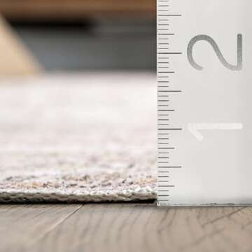 nuLOOM 5' x 8' SpinClean Machine Washable Stain-Resistant Area Rug with Non Slip Backing, Low Profil...