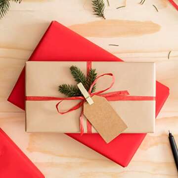 Gersoniel 200 Pcs Kraft Paper Gift Tags with String 4.7" x 2.4" Cardboard Price Tag Name Tag Vintage...