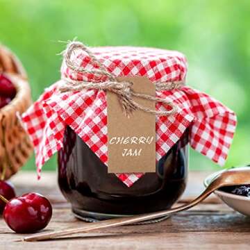 Gersoniel 200 Pcs Kraft Paper Gift Tags with String 4.7" x 2.4" Cardboard Price Tag Name Tag Vintage Wedding Birthday Hang Brown Tags with Twine Blank Gift Tag for Wedding Birthday Holiday Art & Craft