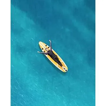 Cooyes 10x30x6 (17.6 lbs) Inflatable Stand Up Paddleboard Sup w/Backpack, Large Fin, Leash, Paddle, Pump, Waterproof Phone Case, Extra-Light for Yoga