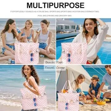 Waterproof Beach Tote Pool Bags for Women Ladies Extra Large Gym Tote Carry On Bag With Wet Compartment for Weekender Travel