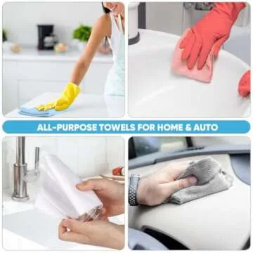 AIDEA Microfiber Cleaning Cloth Roll, 75PK, Tear Away Reusable Paper Towels, Microfiber Towels for Cars, Shop Towels, Pink Towels Lint Free Cleaning Rags for House, Kitchen, Garage Shop, 11.5"×11.5"