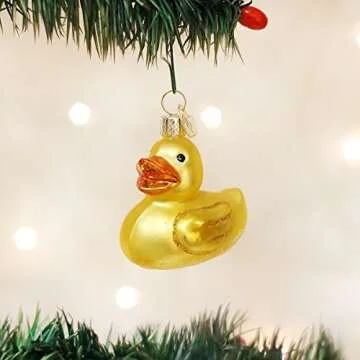 Old World Christmas Rubber Ducky Baby Collection Glass Blown Ornaments for Christmas Tree