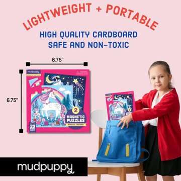 Mudpuppy Magical Unicorn Tri Fold Puzzle for Kids