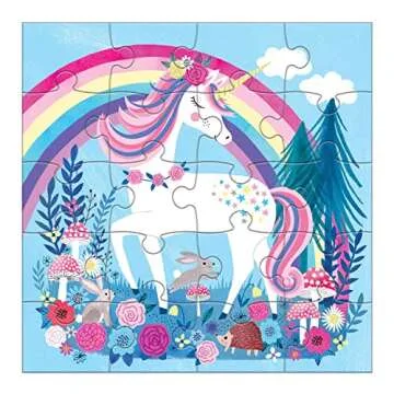 Mudpuppy Magical Unicorn Tri Fold Puzzle for Kids